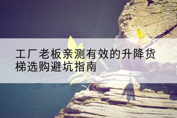 山南升降货梯怎么选-工厂老板亲测有效的升降货梯选购避坑指南