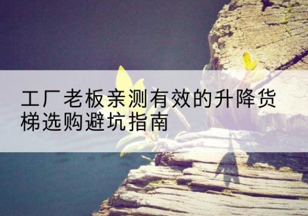 山南升降货梯怎么选-工厂老板亲测有效的升降货梯选购避坑指南